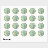 ALLE INITIALEN Goud Monogram Blauw Aqua Groen Ronde Sticker (Vel)
