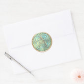 ALLE INITIALEN Goud Monogram Blauw Aqua Groen Ronde Sticker (Envelop)