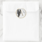 ALLE INITIALEN Goud Monogram Bruiloft Kleding Ronde Sticker (Tas)