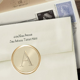 ALLE INITIALEN Goud Monogram op Champagne Ronde Sticker