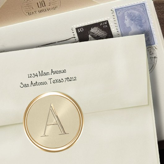 ALLE INITIALEN Goud Monogram op Champagne Ronde Sticker