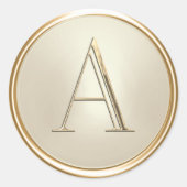 ALLE INITIALEN Goud Monogram op Champagne Ronde Sticker (Voorkant)