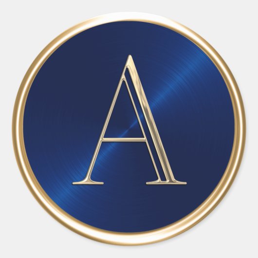ALLE INITIALEN Goud Monogram op elke kleur Ronde Sticker (Voorkant)