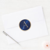 ALLE INITIALEN Goud Monogram op elke kleur Ronde Sticker (Envelop)