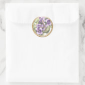 ALLE INITIALEN Goud Monogram op Paarse Violets Ronde Sticker (Tas)