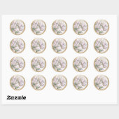 ALLE INITIALEN Goud Monogram op Roze Paarse Lilacs Ronde Sticker (Vel)