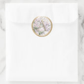 ALLE INITIALEN Goud Monogram op Roze Paarse Lilacs Ronde Sticker (Tas)