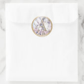 ALLE INITIALEN Goud Monogram op Witte Bloemen Ronde Sticker (Tas)