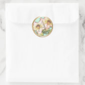 ALLE INITIALEN Goud Monogram Roze Lillies Ronde Sticker (Tas)