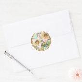 ALLE INITIALEN Goud Monogram Roze Lillies Ronde Sticker (Envelop)