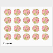 ALLE INITIALEN Goud Monogram Roze Rozen Ronde Sticker (Vel)