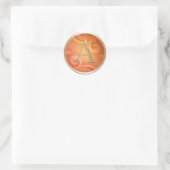 ALLE INITIALEN Goud Monogram Sinaasappel Patroon Ronde Sticker (Tas)