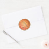 ALLE INITIALEN Goud Monogram Sinaasappel Patroon Ronde Sticker (Envelop)