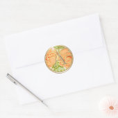 ALLE INITIALEN Goud Monogram Sinaasappel Rozen Ronde Sticker (Envelop)