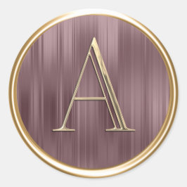 ALLE INITIALEN Goud Monogram Stoffig Roos Roze Ronde Sticker