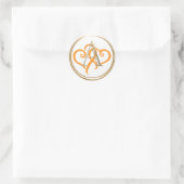 ALLE INITIALEN Goud Monogram Twee Oranje harten Ronde Sticker (Tas)