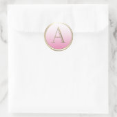ALLE INITIALEN Goud Monogram Wit Ombre elke kleur Ronde Sticker (Tas)