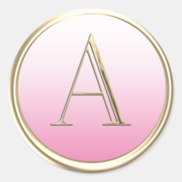 ALLE INITIALEN Goud Monogram Wit Ombre elke kleur Ronde Sticker