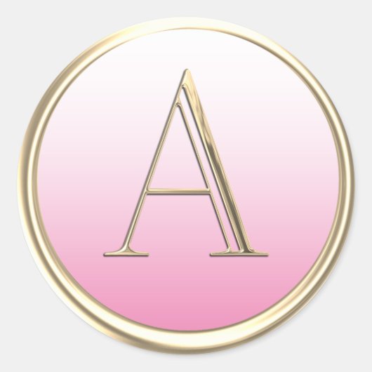 ALLE INITIALEN Goud Monogram Wit Ombre elke kleur Ronde Sticker (Voorkant)
