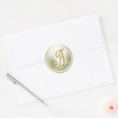 ALLE INITIALEN Gouden Monogram 3 Off White Ronde Sticker (Envelop)