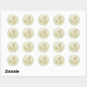 ALLE INITIALEN Gouden Monogram 3 Off White Ronde Sticker (Vel)