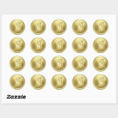 ALLE INITIALEN Gouden Monogram 3 Ronde Sticker (Vel)