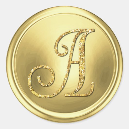 ALLE INITIALEN Gouden Monogram 3 Ronde Sticker (Voorkant)