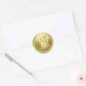 ALLE INITIALEN Gouden Monogram 3 Ronde Sticker (Envelop)