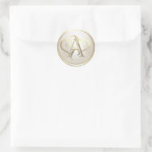 ALLE INITIALEN Gouden Monogram Gouden Harten Parel Ronde Sticker (Tas)