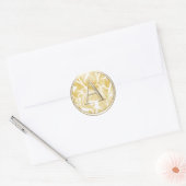 ALLE INITIALEN Gouden Monogram Gouden Pluim Ronde Sticker (Envelop)