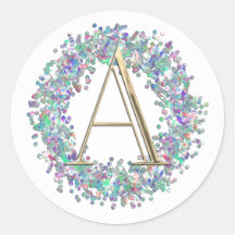 ALLE INITIALEN Gouden Monogram Iriserende Glitter