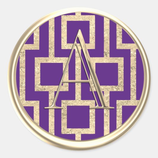 ALLE INITIALEN Gouden Monogram Modern Ontwerp om h Ronde Sticker (Voorkant)