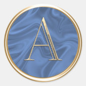 ALLE INITIALEN Gouden Monogram op Gemarmerde Om he Ronde Sticker (Voorkant)