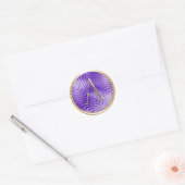 ALLE INITIALEN Gouden Monogram op Gouden Lavendel Ronde Sticker (Envelop)