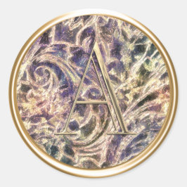 ALLE INITIALEN Gouden Monogram op Patroon Ronde Sticker