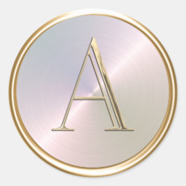 ALLE INITIALEN Gouden monogram op regenboog Ronde Sticker