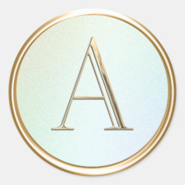 ALLE INITIALEN Gouden Monogram op Regenboog Ronde Sticker