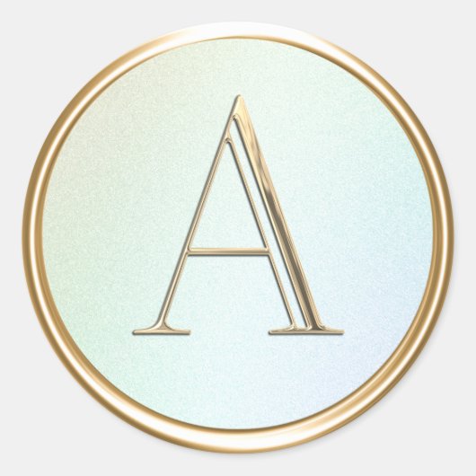 ALLE INITIALEN Gouden Monogram op Regenboog Ronde Sticker (Voorkant)