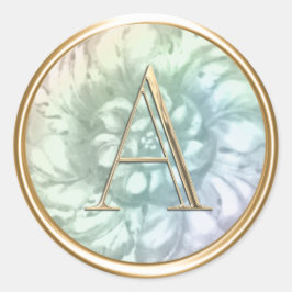 ALLE INITIALEN Gouden Monogram op Regenboogparel Ronde Sticker