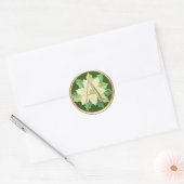 ALLE INITIALEN Gouden Monogram op Witte Poinsettia Ronde Sticker (Envelop)