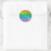 ALLE INITIALEN Gouden Monogram Regenboog Ronde Sticker (Tas)