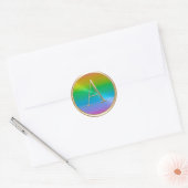 ALLE INITIALEN Gouden Monogram Regenboog Ronde Sticker (Envelop)