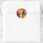 ALLE INITIALEN Gouden Monogram Regenboog Rozen Ronde Sticker (Tas)