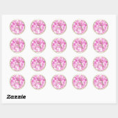 ALLE INITIALEN Gouden Monogram Roze Pluim Ronde Sticker (Vel)