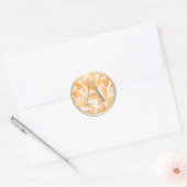 ALLE INITIALEN Gouden Monogram Sinaasappels Pluim Ronde Sticker (Envelop)