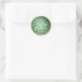 ALLE INITIALEN Gouden Monogram Smaragd Groen Patro Ronde Sticker (Tas)