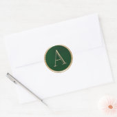 ALLE INITIALEN Gouden Monogram Smaragd Groen Ronde Sticker (Envelop)