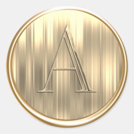 ALLE INITIALEN Gouden Monogram Strepen Ronde Sticker