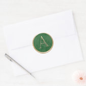 ALLE INITIALEN Gouden Monogram Textuur op elke kle Ronde Sticker (Envelop)