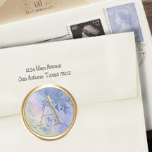 ALLE INITIALEN Gouden Monogram Waterverf Damask Bl